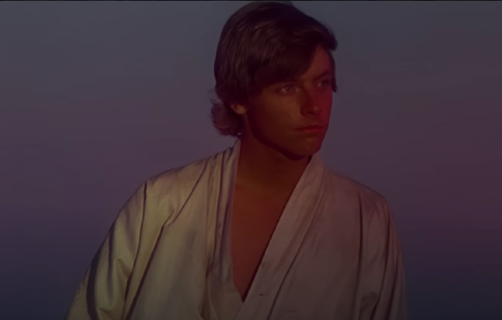 Luke Skywalker gazing at the Sunset